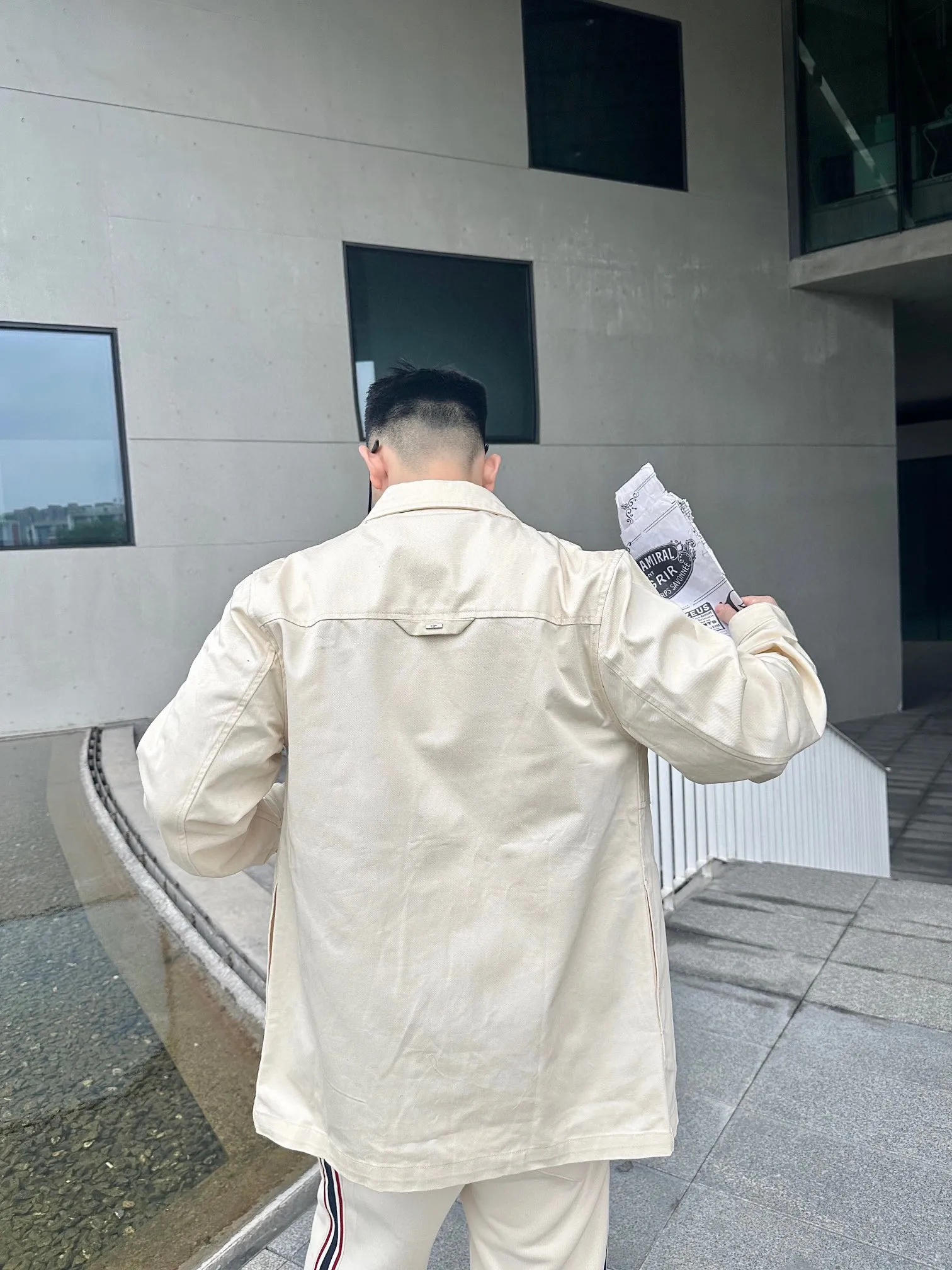 Louis Vuitton/Louis Vuitton 24Fw presbyopic flocked patchwork shirt jacket